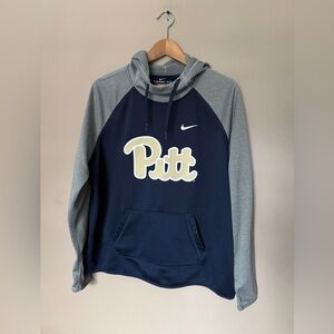 NIKE Dri Fit PITT hoodie University of Pittsburgh sporty sz XL EUC blue gray